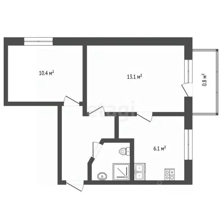 2-к кв. Псковская область, Псков пер. Машиниста, 5 (36.0 м) - Фото 2