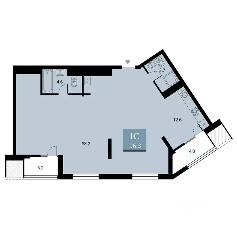 3-к кв. Новосибирская область, Новосибирск ул. Прибрежная, 6/1 (92.7 ... - Фото 1