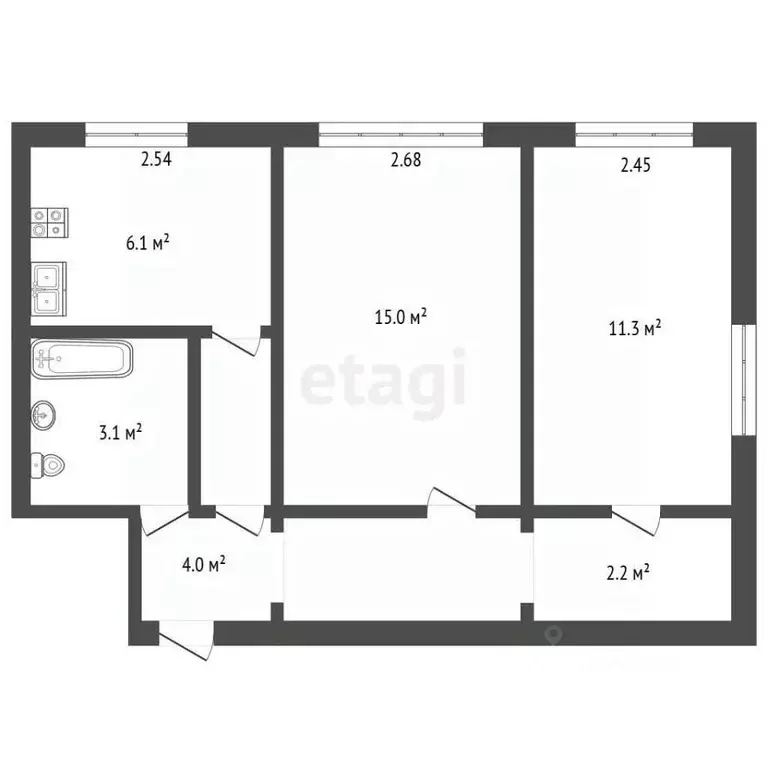2-к кв. Санкт-Петербург, Санкт-Петербург, Павловск Пионерская ул., 4 ... - Фото 2
