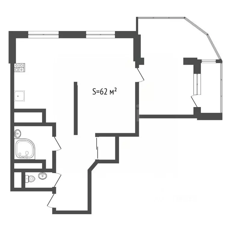 2-к кв. Тульская область, Тула ул. Генерала Маргелова, 5Б (62.0 м) - Фото 2