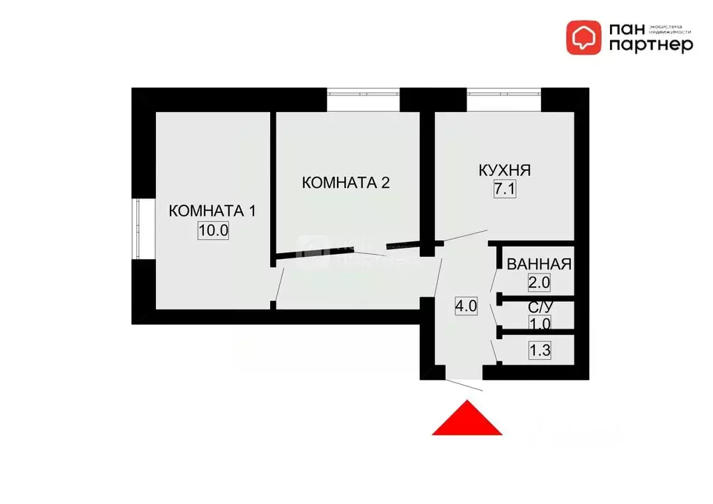 2-к кв. Санкт-Петербург ул. Карпинского, 14 (40.0 м) - Фото 2