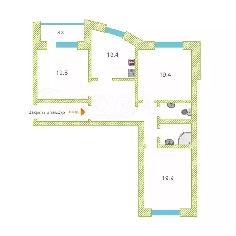 3-комнатная квартира: Тюмень, Широтная улица, 187к2 (97.6 м) - Фото 2