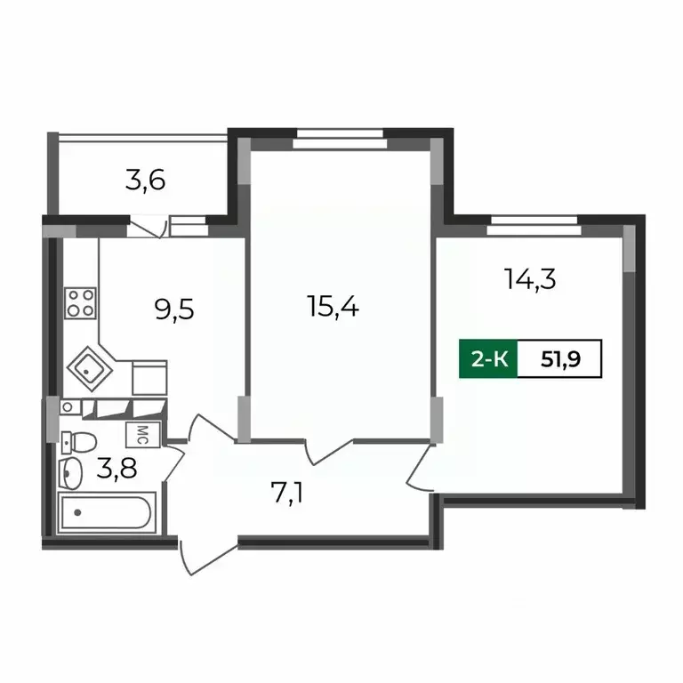 2-к кв. Владимирская область, Владимир бул. Сталинградский, 7 (51.9 м) - Фото 0