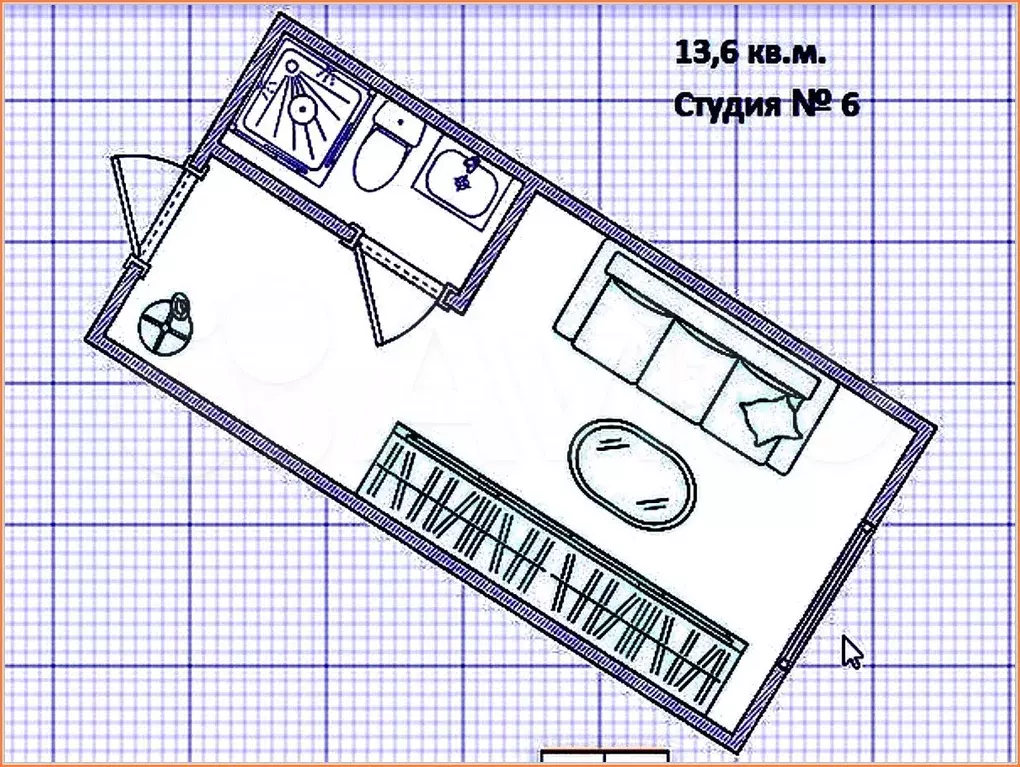 Квартира-студия, 13,6 м, 1/4 эт. - Фото 0