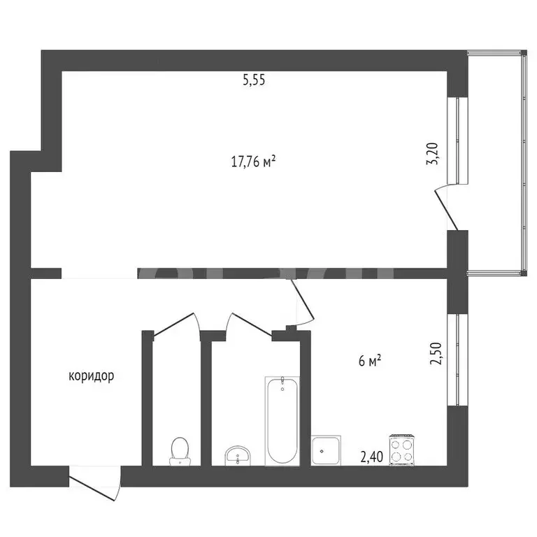 1-комнатная квартира: Ачинск, 5-й микрорайон, 38 (29 м) - Фото 1
