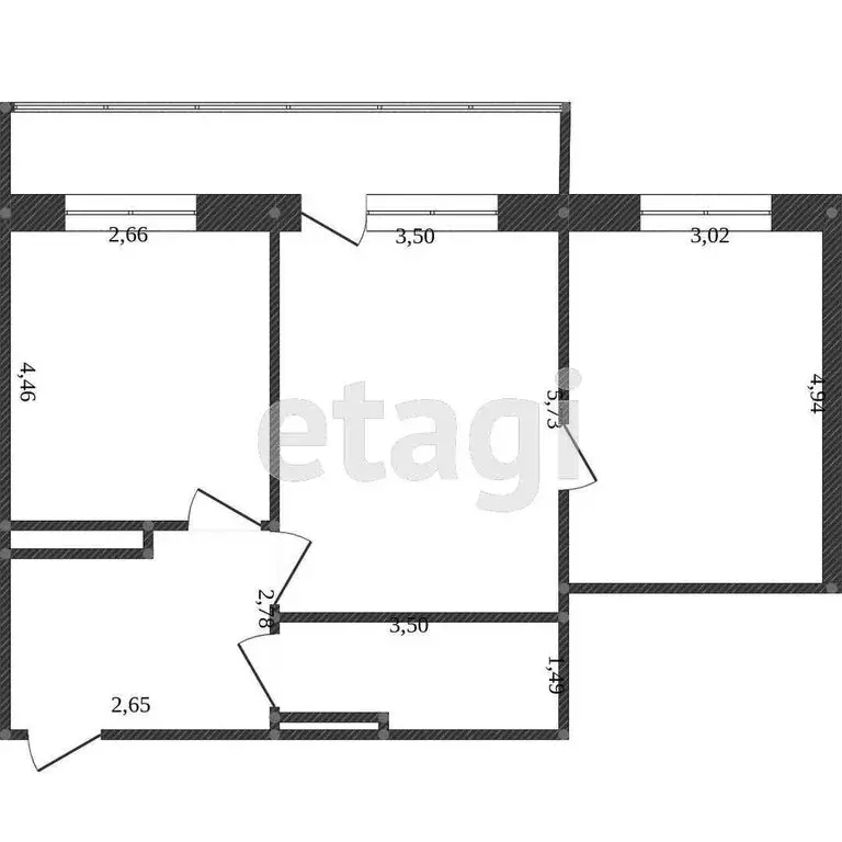 2-комнатная квартира: Тобольск, 7-й микрорайон, 46 (58.6 м) - Фото 0