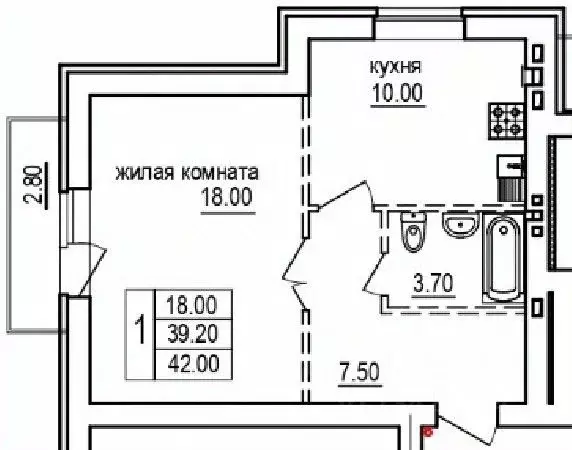 1-к кв. Саратовская область, Саратов пос. Мирный,  (42.0 м) - Фото 0