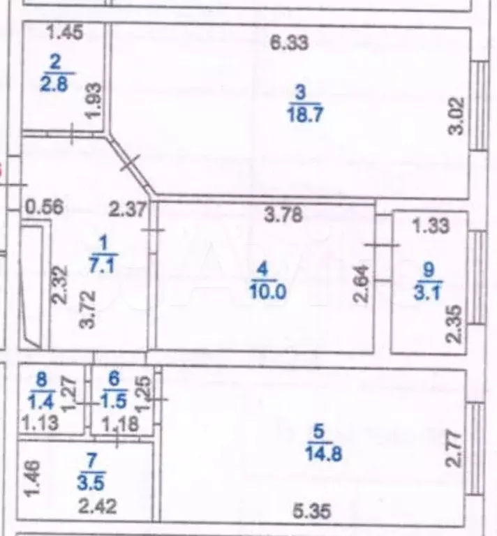 2-к. квартира, 60 м, 4/9 эт. - Фото 0
