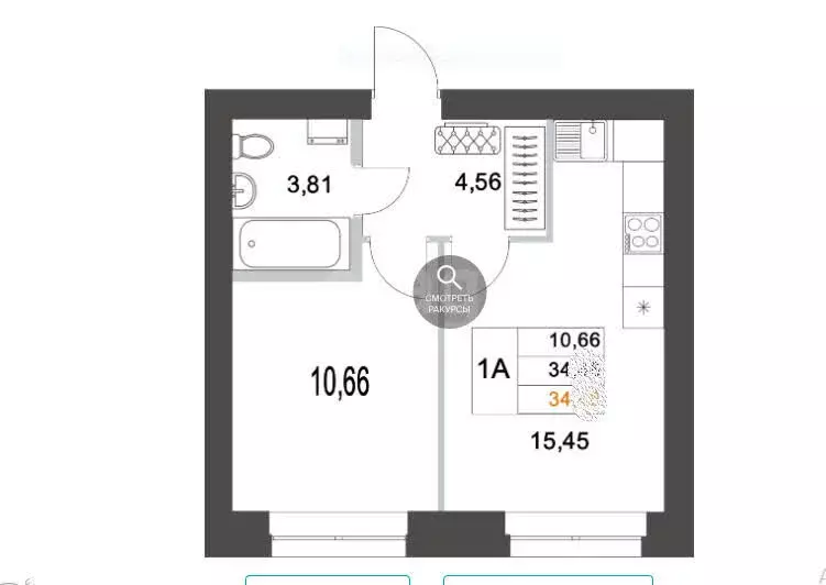 Квартира-студия: Казань, улица Ярдем, 25 (34.9 м) - Фото 1