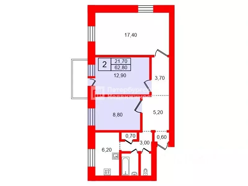 Комната Санкт-Петербург ул. Черняховского, 16/5 (21.7 м) - Фото 2