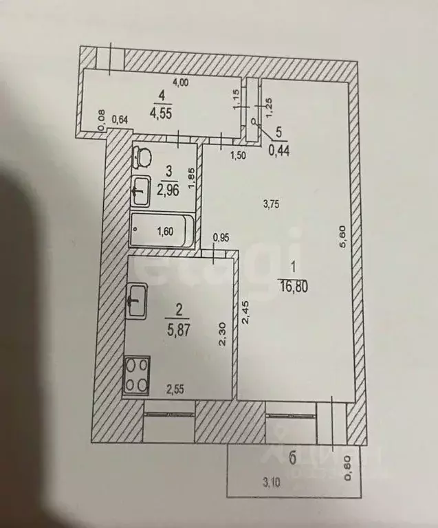 1-к кв. Ульяновская область, Ульяновск ул. Рябикова, 3 (30.6 м) - Фото 2