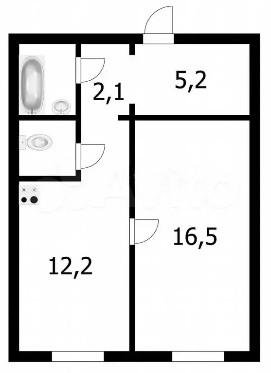 1-к. квартира, 42,2 м, 7/10 эт. - Фото 0