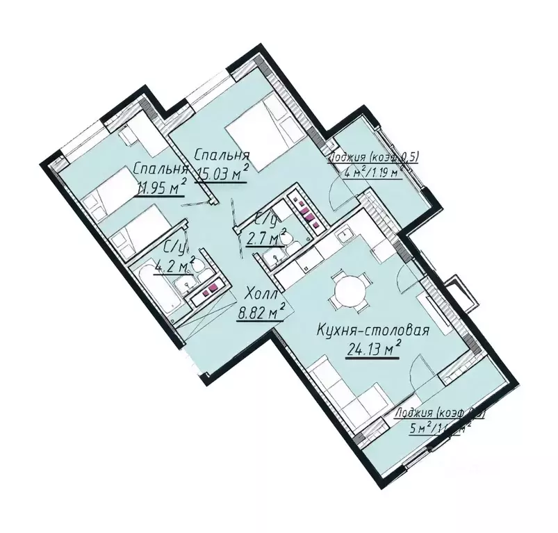 3-к кв. Татарстан, Казань ул. Урицкого, 1 (71.3 м) - Фото 1