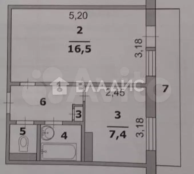 1-к. квартира, 33,7 м, 5/9 эт. - Фото 0