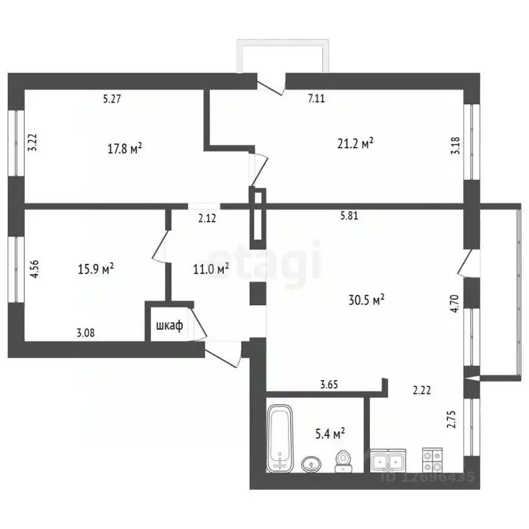 4-к кв. Москва Малая Остроумовская ул., 1/10 (110.3 м) - Фото 1