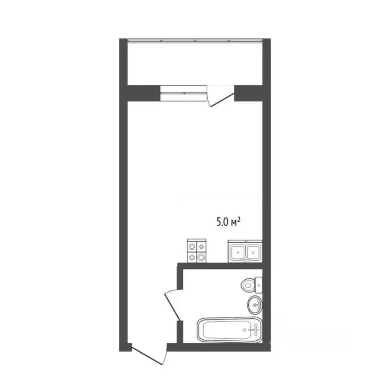 Студия Тюменская область, Тюмень ул. Тимофея Чаркова, 28 (25.0 м) - Фото 2