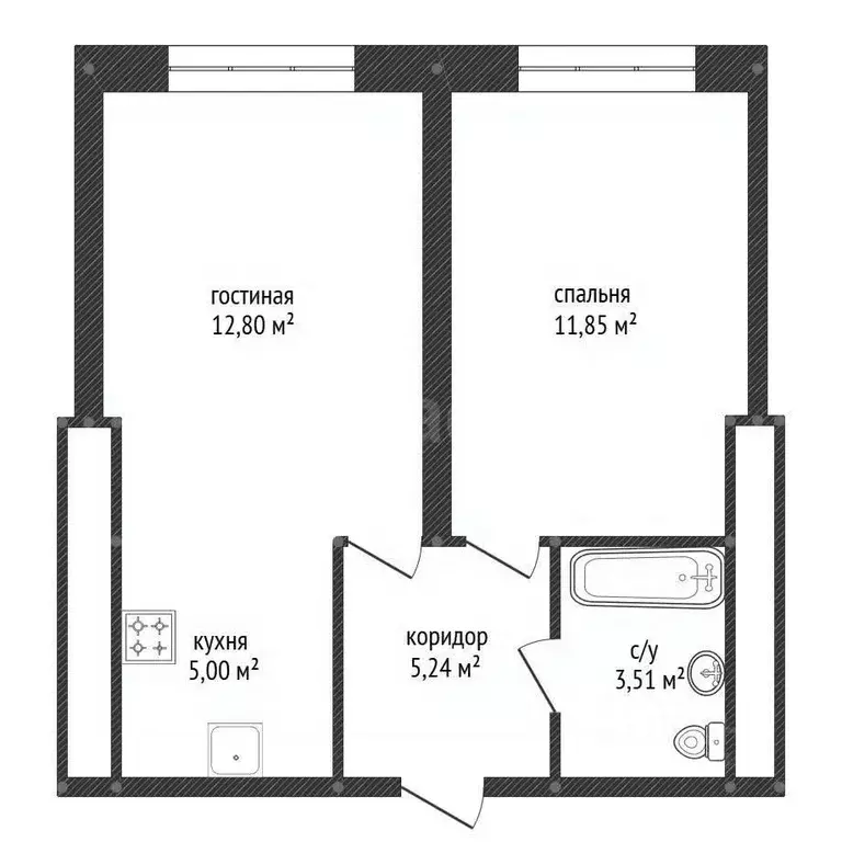 2-к кв. Башкортостан, Уфа ул. Летчиков, 2/10 (38.4 м) - Фото 2