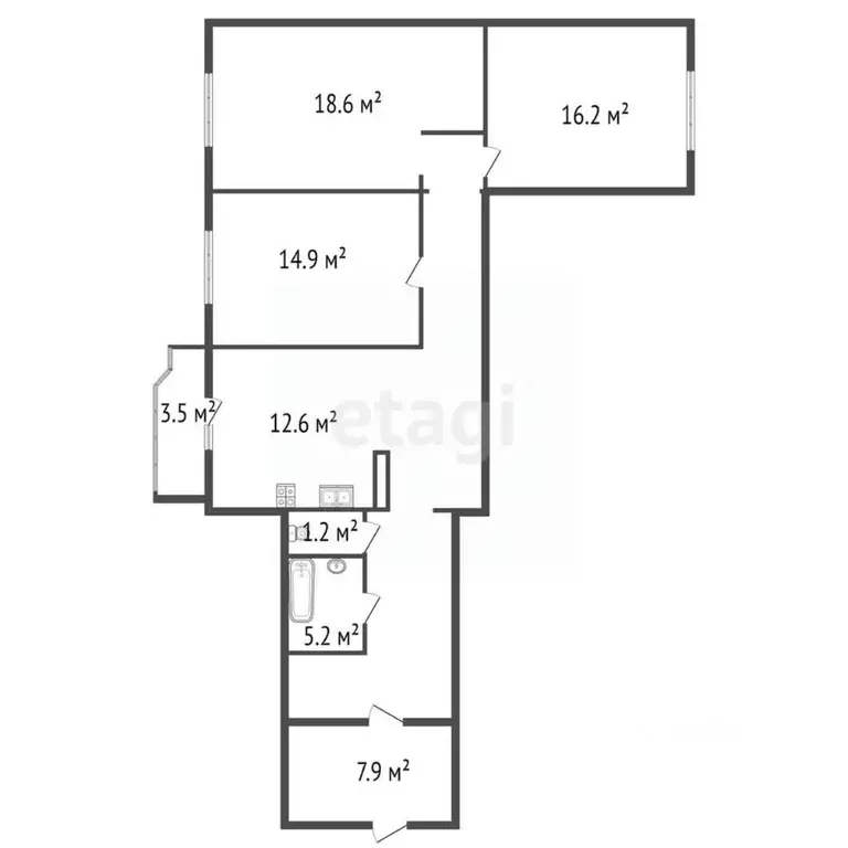 3-к кв. Санкт-Петербург Планерная ул., 73к6 (90.3 м) - Фото 1