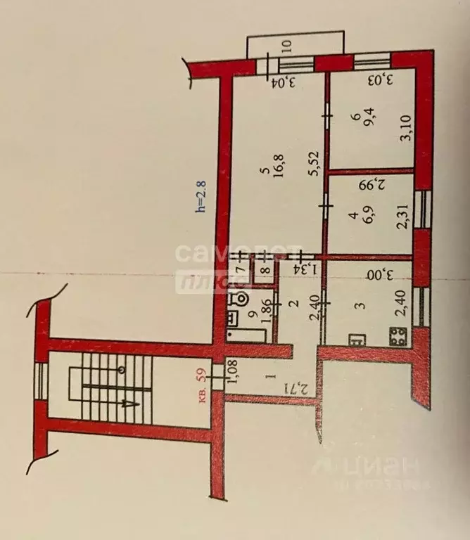3-к кв. Пензенская область, Пенза Красная ул., 7 (50.0 м) - Фото 1