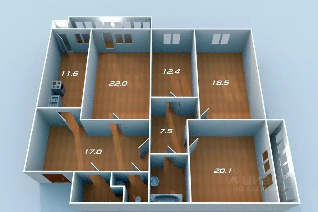 4-к кв. Свердловская область, Екатеринбург ул. Энгельса, 19 (119.0 м) - Фото 1