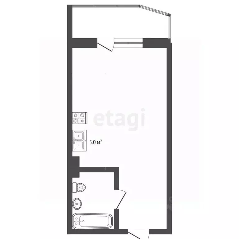 Студия Ханты-Мансийский АО, Сургут ул. Крылова, 26 (23.9 м) - Фото 2