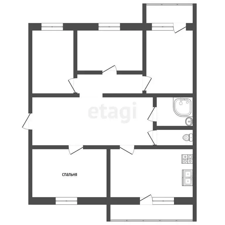 4-комнатная квартира: Тамбов, Андреевская улица, 86 (101.8 м) - Фото 0