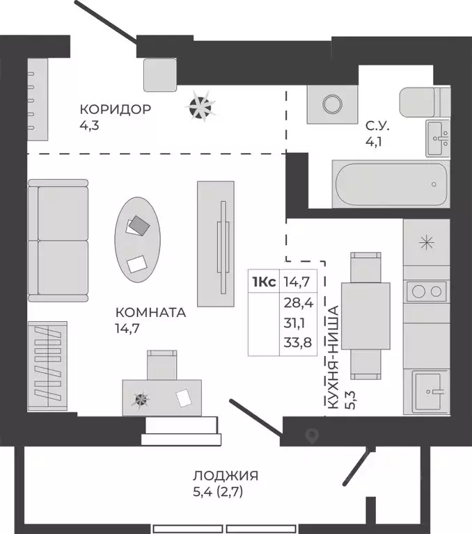 Студия Алтайский край, Барнаул тракт Павловский, 251Б (31.1 м) - Фото 0