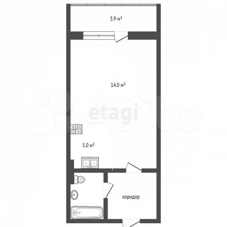 Квартира-студия, 23,5 м, 15/17 эт. - Фото 0