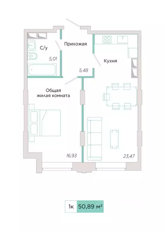 1-к кв. Самарская область, Тольятти 10-й кв-л,  (50.89 м) - Фото 0