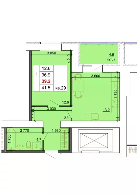 1-к кв. Костромская область, Кострома Давыдовский-2 мкр, Лесной ... - Фото 1