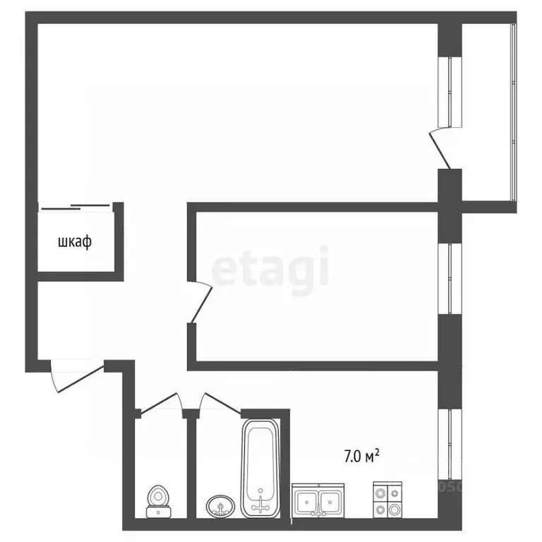 2-к кв. Забайкальский край, Чита Нерчинская ул., 9 (42.0 м) - Фото 2