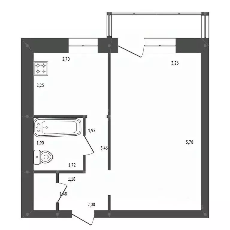 1-к кв. Амурская область, Белогорск ул. Кирова, 249/1 (34.2 м) - Фото 2