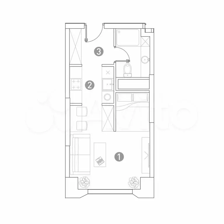 Квартира-студия, 29,7 м, 16/29 эт. - Фото 0