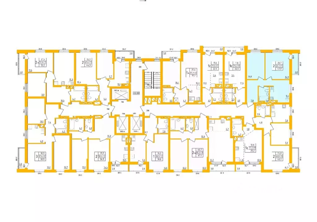 2-к кв. Башкортостан, Уфа Инорс-4Б мкр, Акварель жилой комплекс (47.3 ... - Фото 2