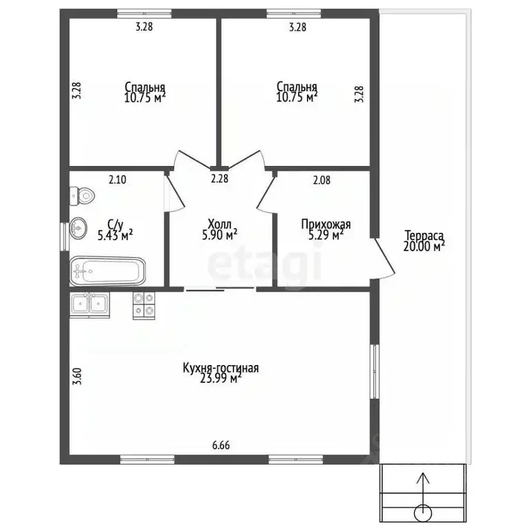 Дом в Вологодская область, д. Жилино ул. Весны, 7 (92 м) - Фото 2
