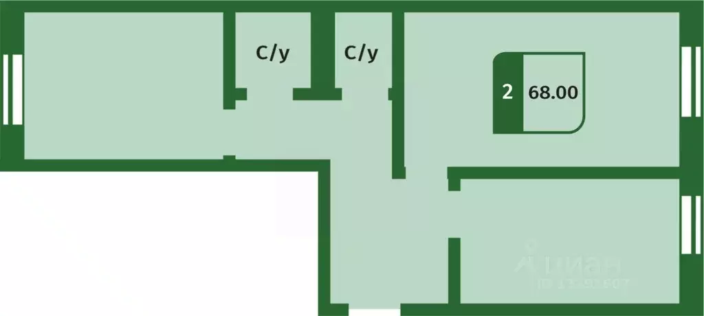 2-к кв. Тюменская область, Тюмень ул. Линейная, 7 (68.0 м) - Фото 1