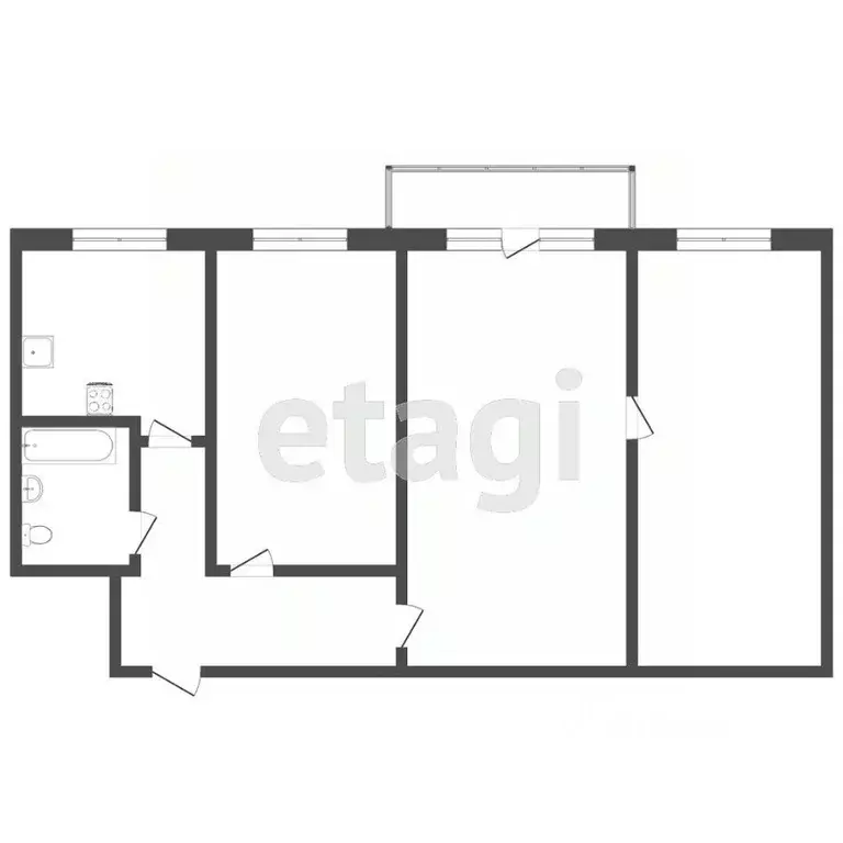 3-к кв. Тюменская область, Тюмень ул. Республики, 182 (58.0 м) - Фото 1