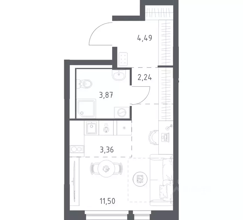 Студия Ленинградская область, Всеволожский район, Свердловское ... - Фото 1