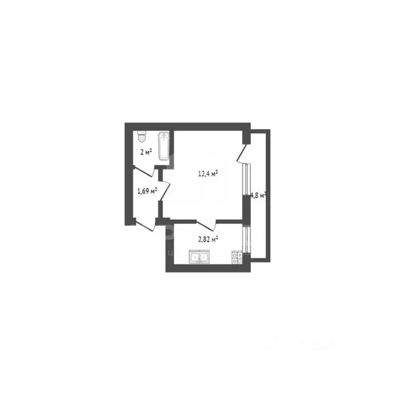 1-к кв. Санкт-Петербург Ленинский просп., 150 (24.8 м) - Фото 2