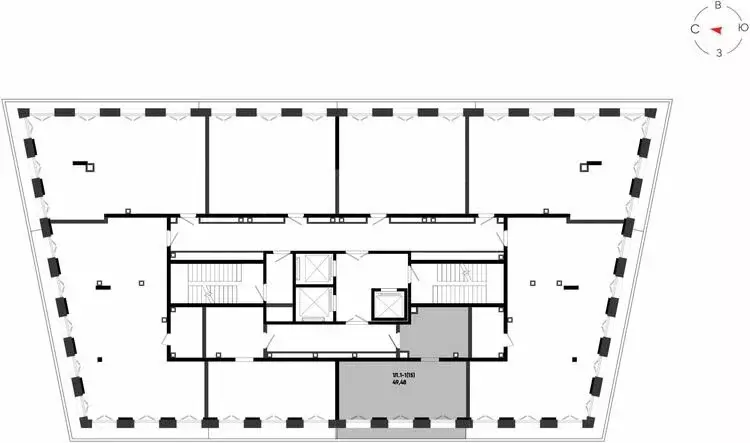 1-комнатная квартира: Казань, ЖК Яналиф (49.48 м) - Фото 1