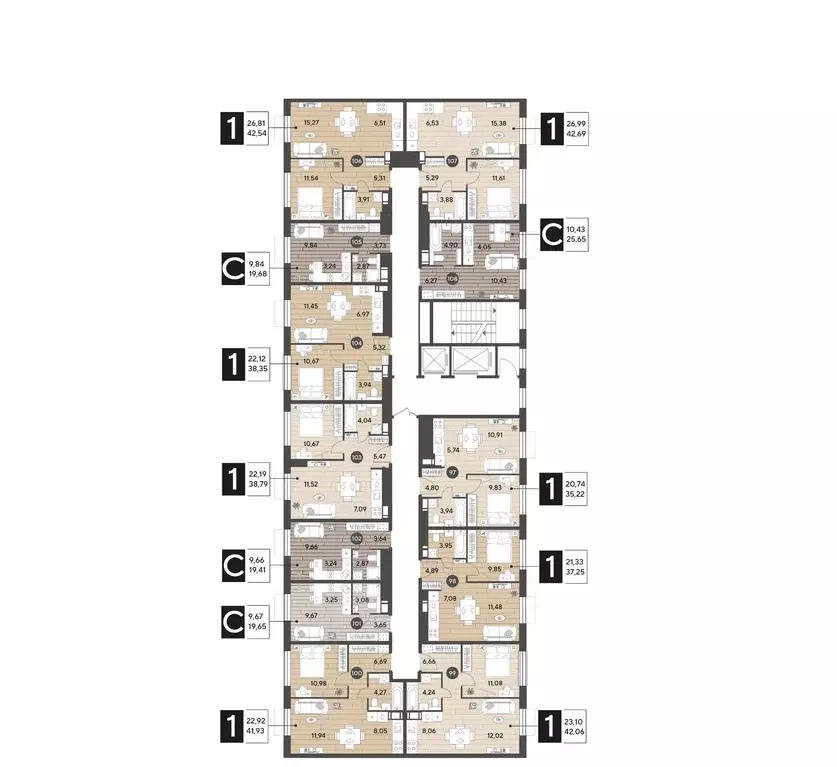 1-к кв. Московская область, Пушкино Публицист жилой комплекс (41.93 м) - Фото 2