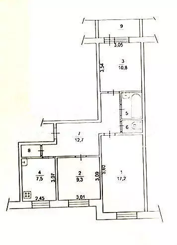 3-к. квартира, 62 м, 9/9 эт. - Фото 0