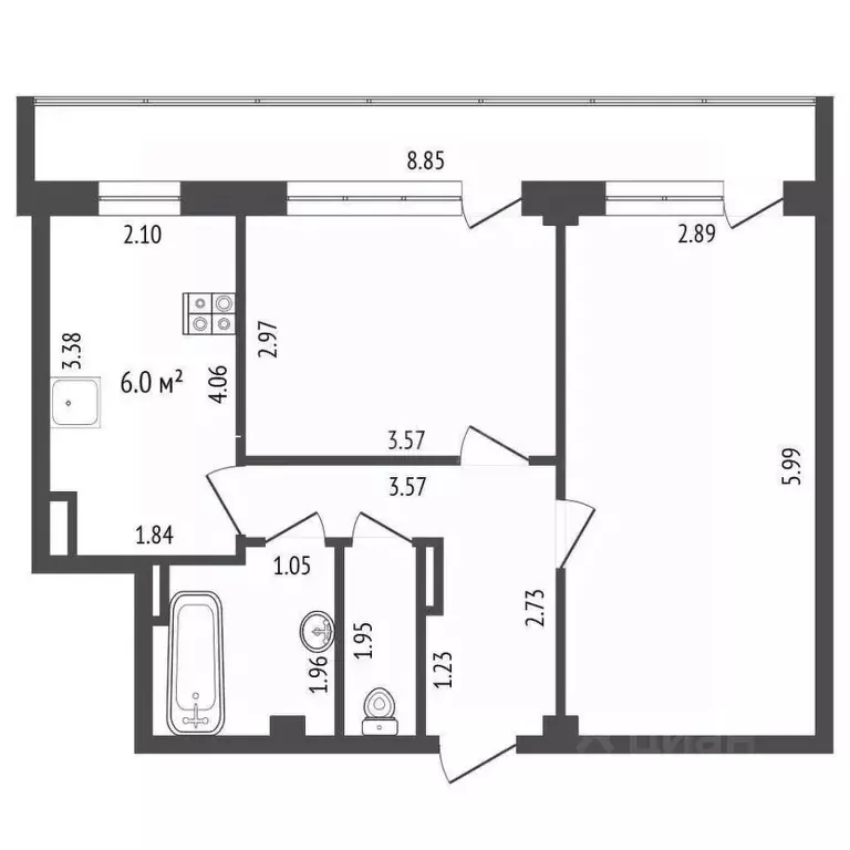 2-к кв. Севастополь ул. Богданова, 33 (47.6 м) - Фото 2