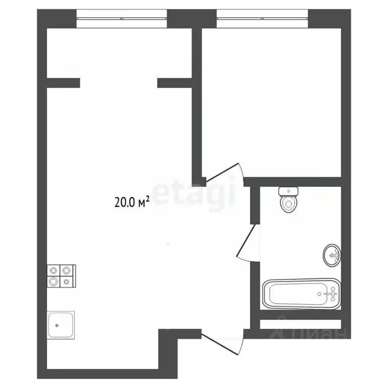1-к кв. Тюменская область, Тюмень ул. Газовиков, 73к4 (39.3 м) - Фото 1