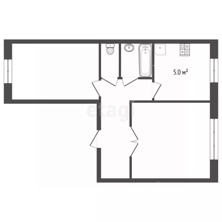 2-к кв. Ростовская область, Батайск Нефтегорская ул., 8 (50.0 м) - Фото 2