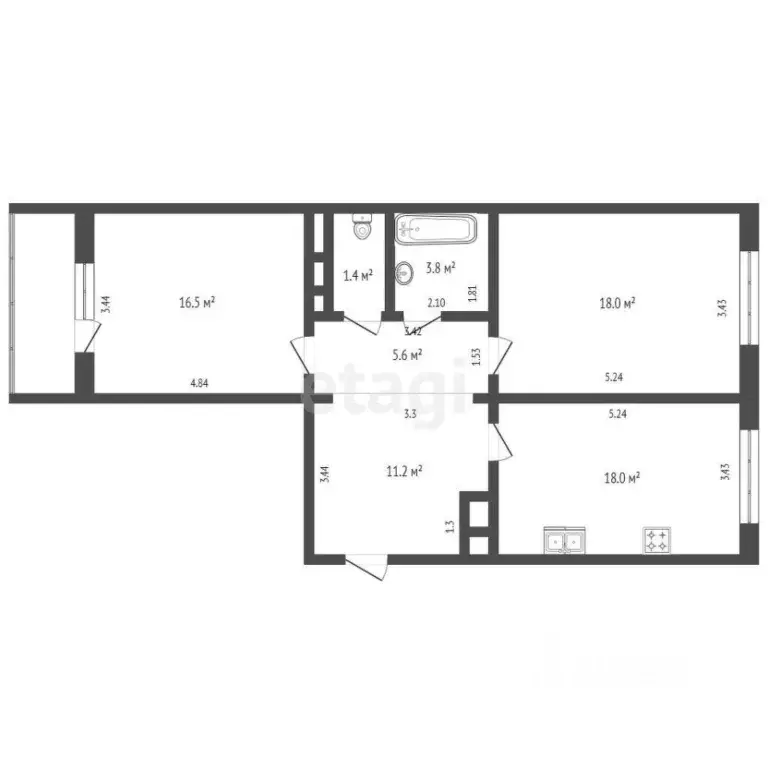 2-к кв. Владимирская область, Ковров ул. Строителей, 15/2 (74.7 м) - Фото 1