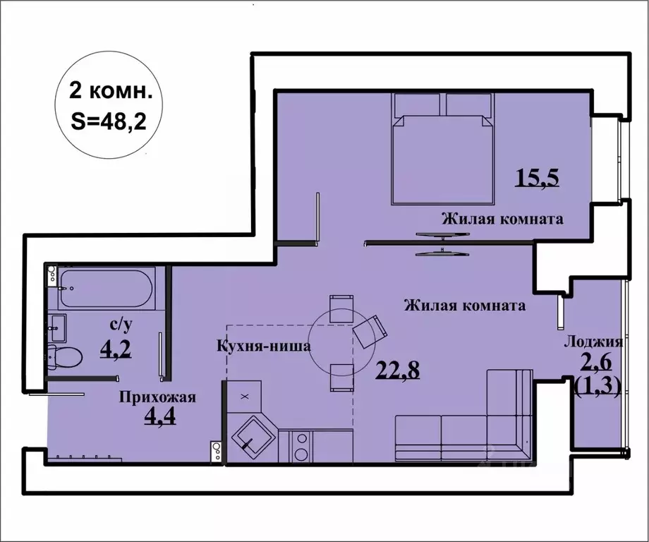 2-к кв. Кировская область, Киров ул. Архитектора Валерия Зянкина, 11к1 ... - Фото 0