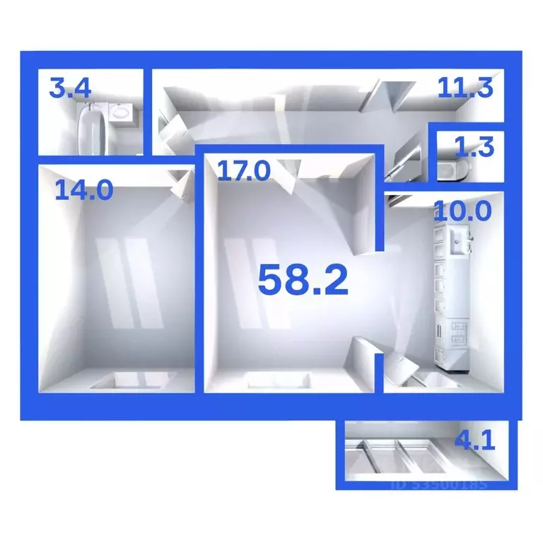 2-к кв. Псковская область, Псковский район, Завеличенская волость, д. ... - Фото 1
