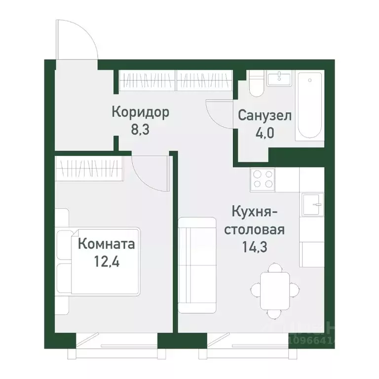 1-к кв. Челябинская область, Челябинский городской округ, пос. ... - Фото 0