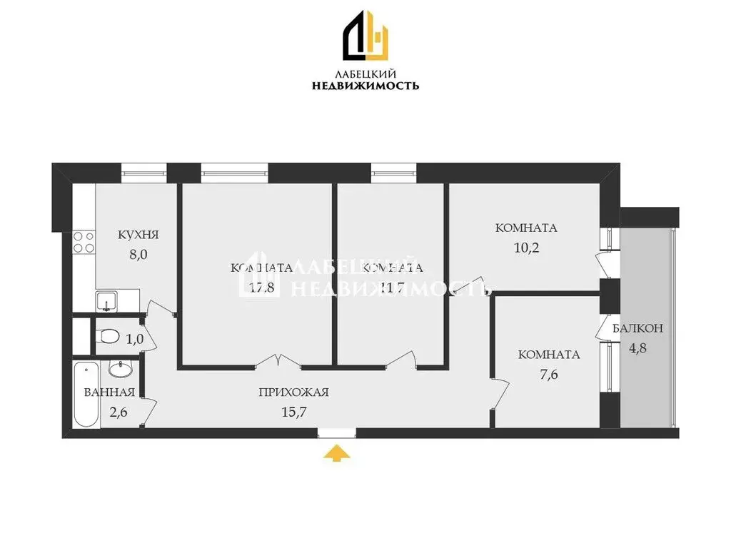 4-комнатная квартира: Санкт-Петербург, улица Чудновского, 8к4 (74.6 м) - Фото 1